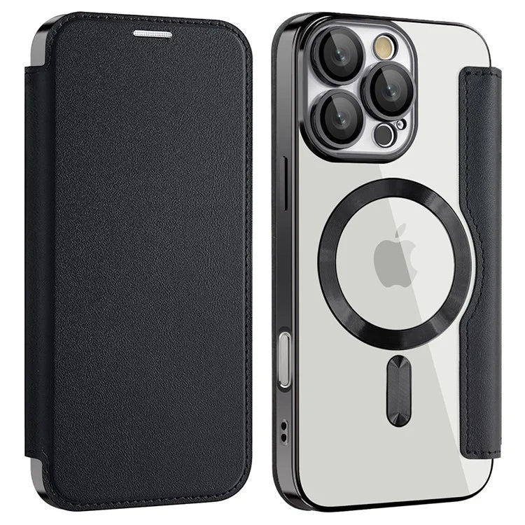 For iPhone 16 Pro Max Magnetic Phone Case RFID Blocking Phone Leather Cover