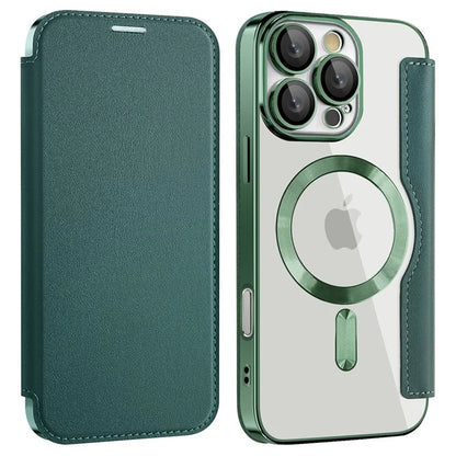 For iPhone 16 Pro Max Magnetic Phone Case RFID Blocking Phone Leather Cover