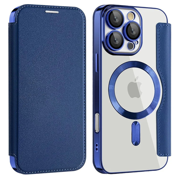 For iPhone 16 Pro Max Magnetic Phone Case RFID Blocking Phone Leather Cover