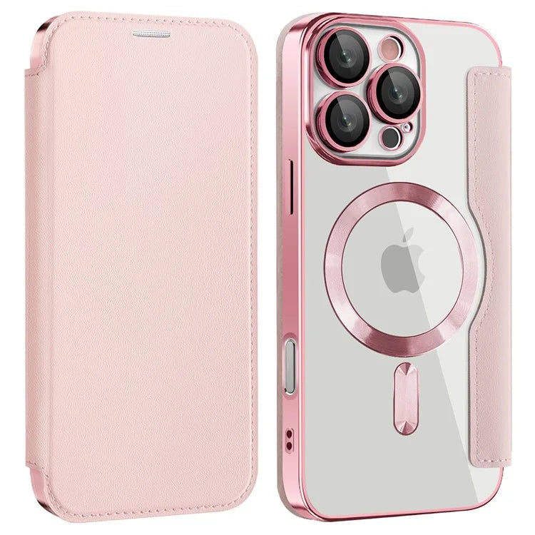 For iPhone 16 Pro Max Magnetic Phone Case RFID Blocking Phone Leather Cover