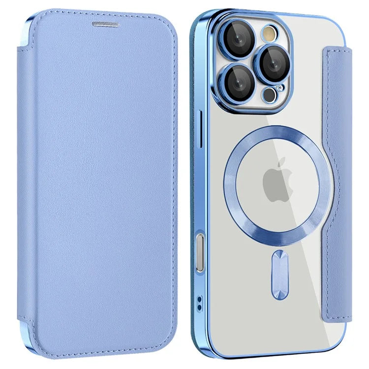 For iPhone 16 Pro Max Magnetic Phone Case RFID Blocking Phone Leather Cover