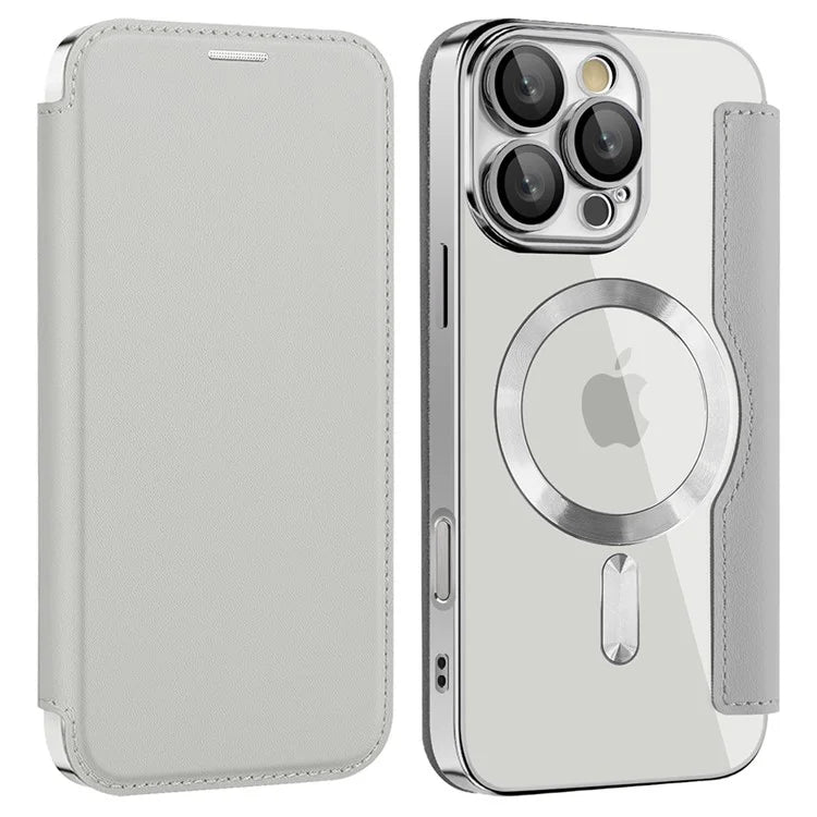 For iPhone 16 Pro Max Magnetic Phone Case RFID Blocking Phone Leather Cover