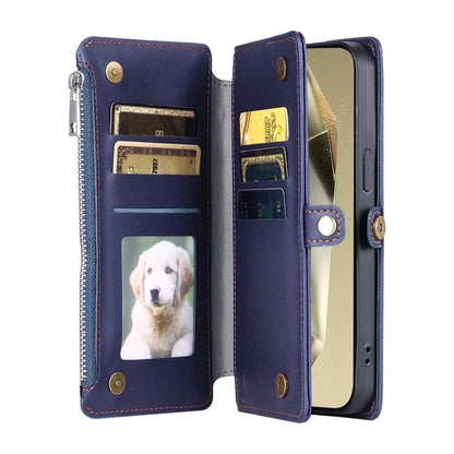 015 Style For Samsung Galaxy S24+ Wallet Case Anti-Drop Leather Phone Cover with Straps
