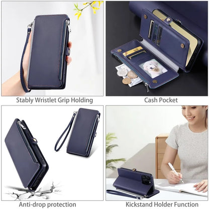 015 Style For Samsung Galaxy S24+ Wallet Case Anti-Drop Leather Phone Cover with Straps