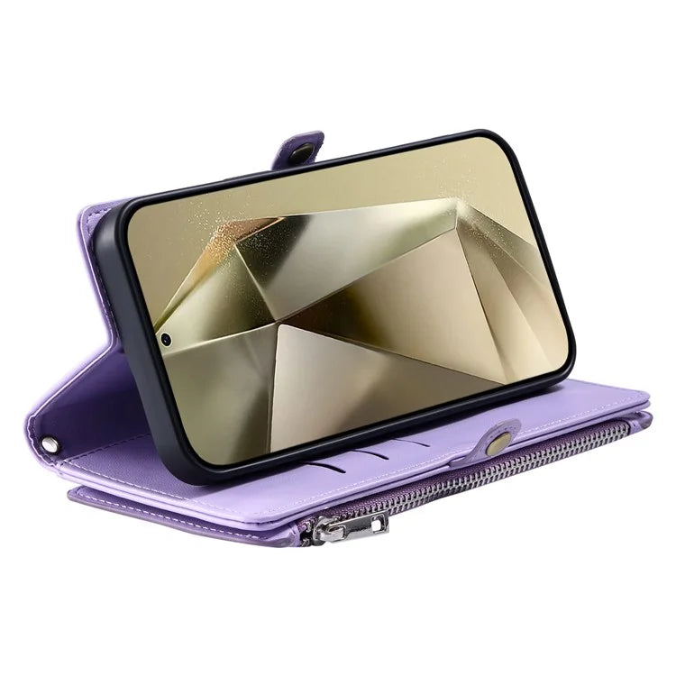 015 Style For Samsung Galaxy A55 5G Shockproof Case with Straps Leather Wallet Phone Cover