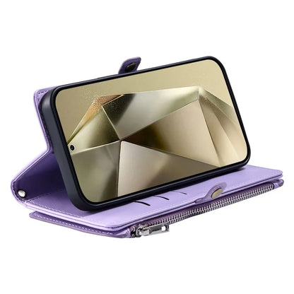 015 Style For Samsung Galaxy A55 5G Shockproof Case with Straps Leather Wallet Phone Cover