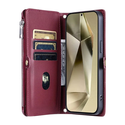 015 Style For Samsung Galaxy A55 5G Shockproof Case with Straps Leather Wallet Phone Cover