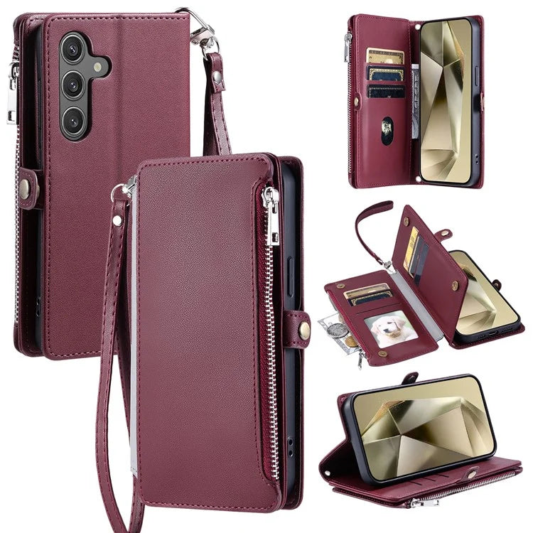 015 Style For Samsung Galaxy A15 5G / A15 4G Zipper Wallet Case Leather Phone Cover