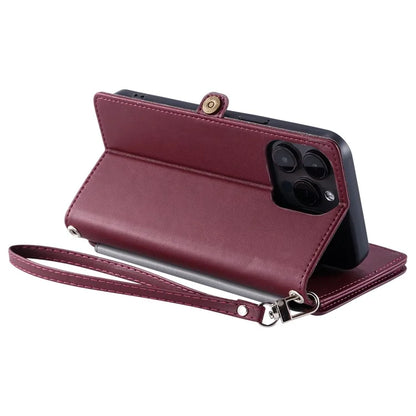 015 Style For iPhone 15 Pro Max Case Zipper Pocket Leather Wallet Phone Cover