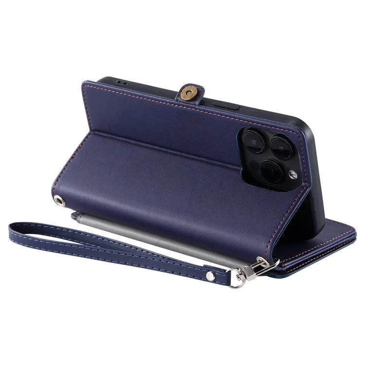 015 Style For iPhone 15 Pro Max Case Zipper Pocket Leather Wallet Phone Cover
