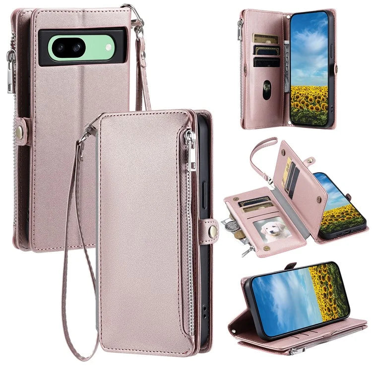 015 Style For Google Pixel 8a Wallet Case Drop-Proof Leather Phone Cover
