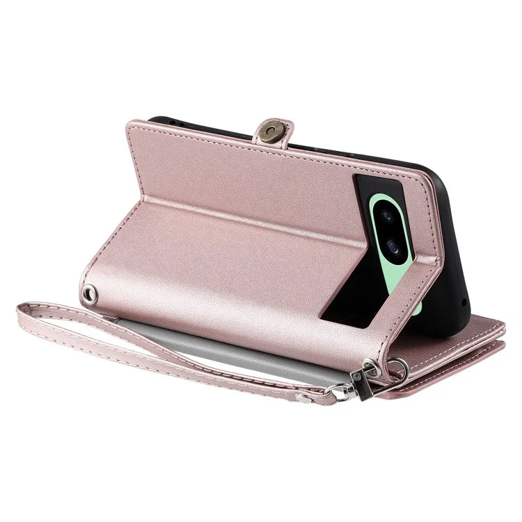 015 Style For Google Pixel 8a Wallet Case Drop-Proof Leather Phone Cover