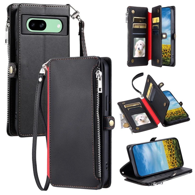 015 Style For Google Pixel 8a Wallet Case Drop-Proof Leather Phone Cover