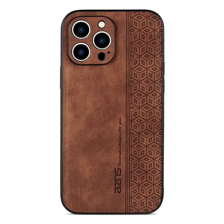 AZNS For iPhone 16 Pro Case Protective PU Leather Covered TPU Phone Shell