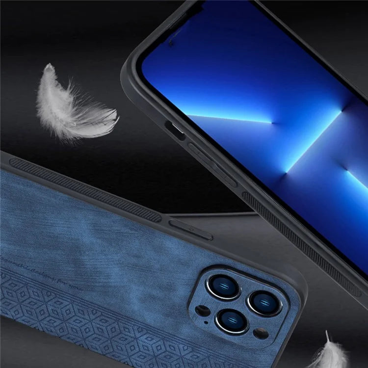 AZNS For iPhone 16 Pro Case Protective PU Leather Covered TPU Phone Shell