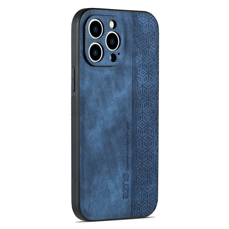 AZNS For iPhone 16 Pro Case Protective PU Leather Covered TPU Phone Shell