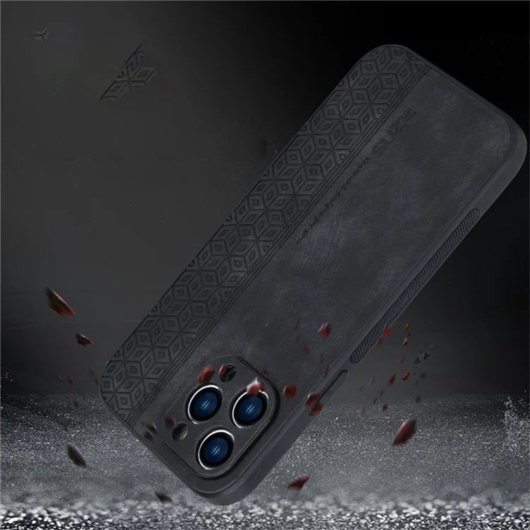 AZNS For iPhone 16 Pro Case Protective PU Leather Covered TPU Phone Shell