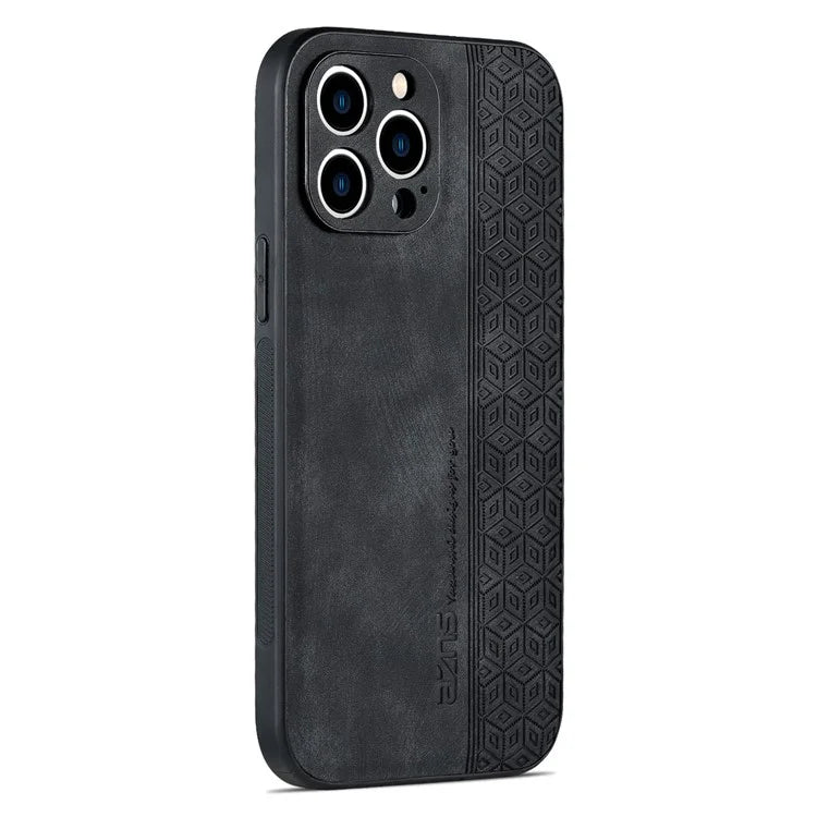 AZNS For iPhone 16 Pro Case Protective PU Leather Covered TPU Phone Shell