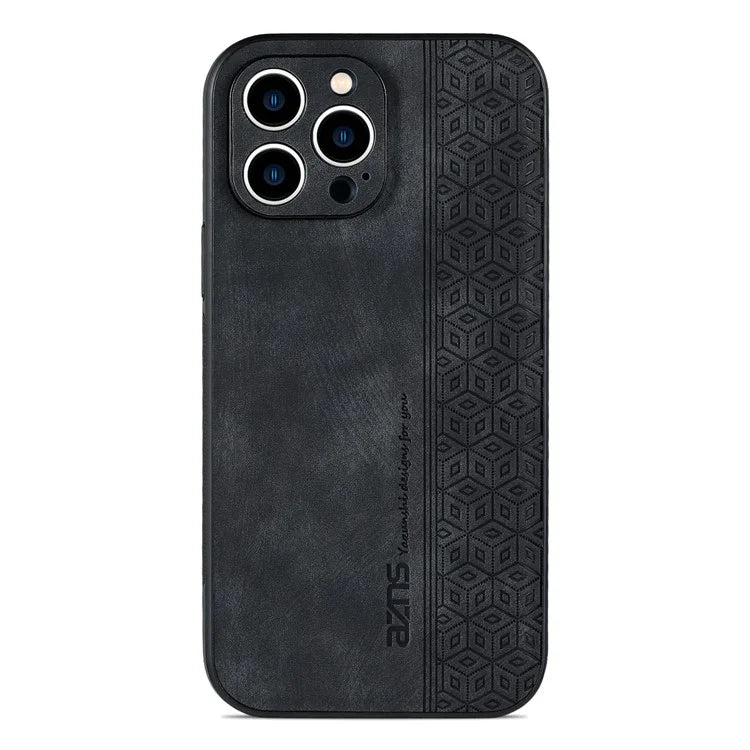 AZNS For iPhone 16 Pro Case Protective PU Leather Covered TPU Phone Shell
