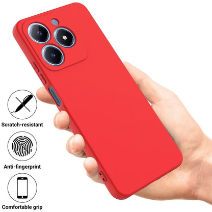 For Realme C61 4G Case Liquid Silicone Shockproof Phone Cover with Hand Strap