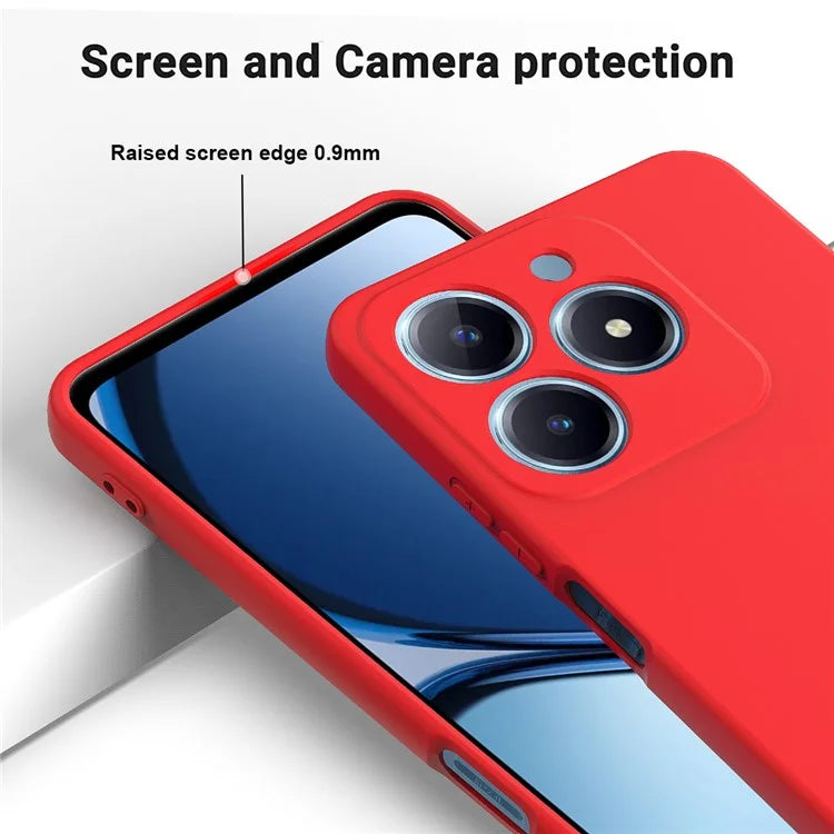 For Realme C61 4G Case Liquid Silicone Shockproof Phone Cover with Hand Strap