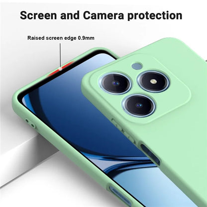 For Realme C61 4G Case Liquid Silicone Shockproof Phone Cover with Hand Strap
