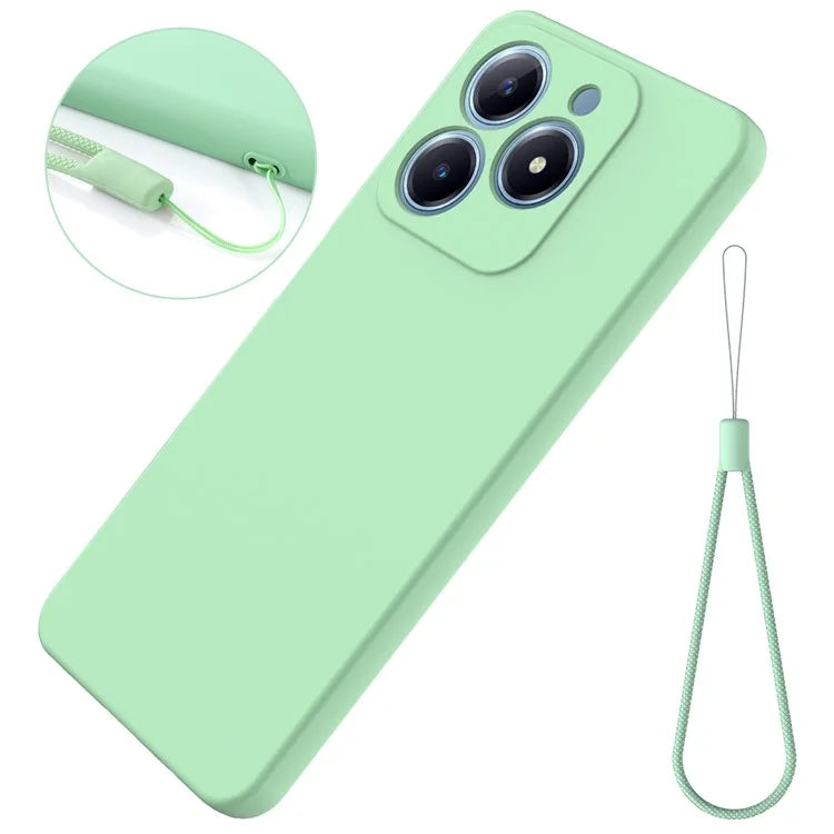 For Realme C61 4G Case Liquid Silicone Shockproof Phone Cover with Hand Strap