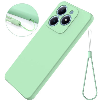 For Realme C61 4G Case Liquid Silicone Shockproof Phone Cover with Hand Strap