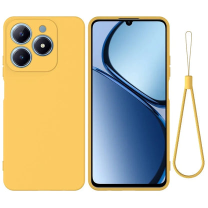 For Realme C61 4G Case Liquid Silicone Shockproof Phone Cover with Hand Strap