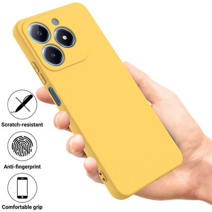 For Realme C61 4G Case Liquid Silicone Shockproof Phone Cover with Hand Strap