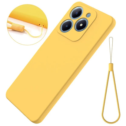 For Realme C61 4G Case Liquid Silicone Shockproof Phone Cover with Hand Strap
