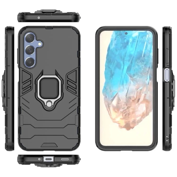 For Samsung Galaxy M35 5G Case Ring Kickstand PC+TPU Protective Phone Cover