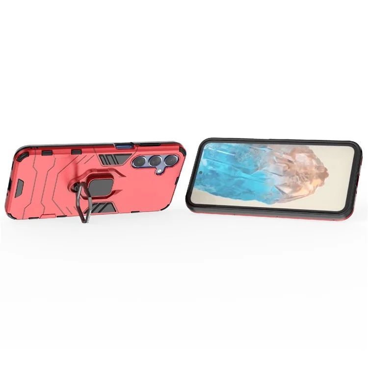 For Samsung Galaxy M35 5G Case Ring Kickstand PC+TPU Protective Phone Cover
