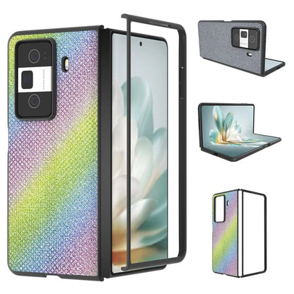 ABEEL For Honor Magic Vs3 5G Case Rhinestone Texture Leather+PC Phone Cover