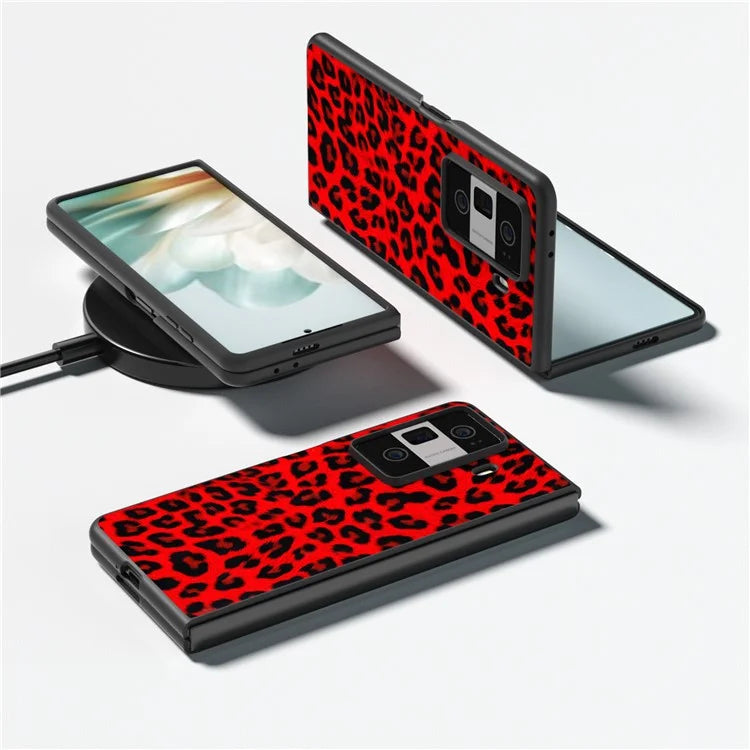 For Honor Magic Vs3 5G Case Leopard Pattern Leather Coated PC Phone Cover