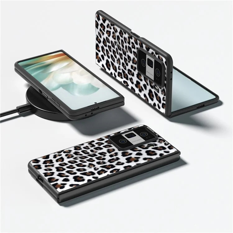 For Honor Magic Vs3 5G Case Leopard Pattern Leather Coated PC Phone Cover