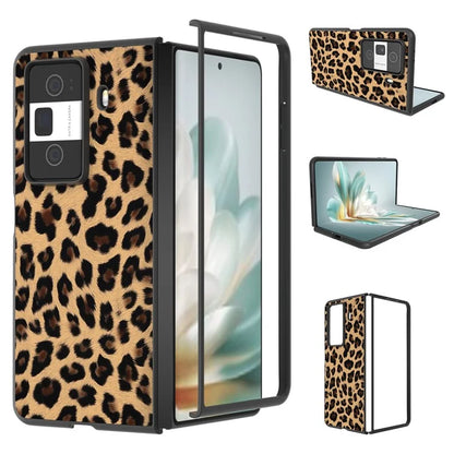 For Honor Magic Vs3 5G Case Leopard Pattern Leather Coated PC Phone Cover