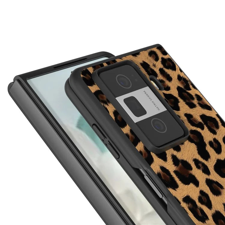 For Honor Magic Vs3 5G Case Leopard Pattern Leather Coated PC Phone Cover
