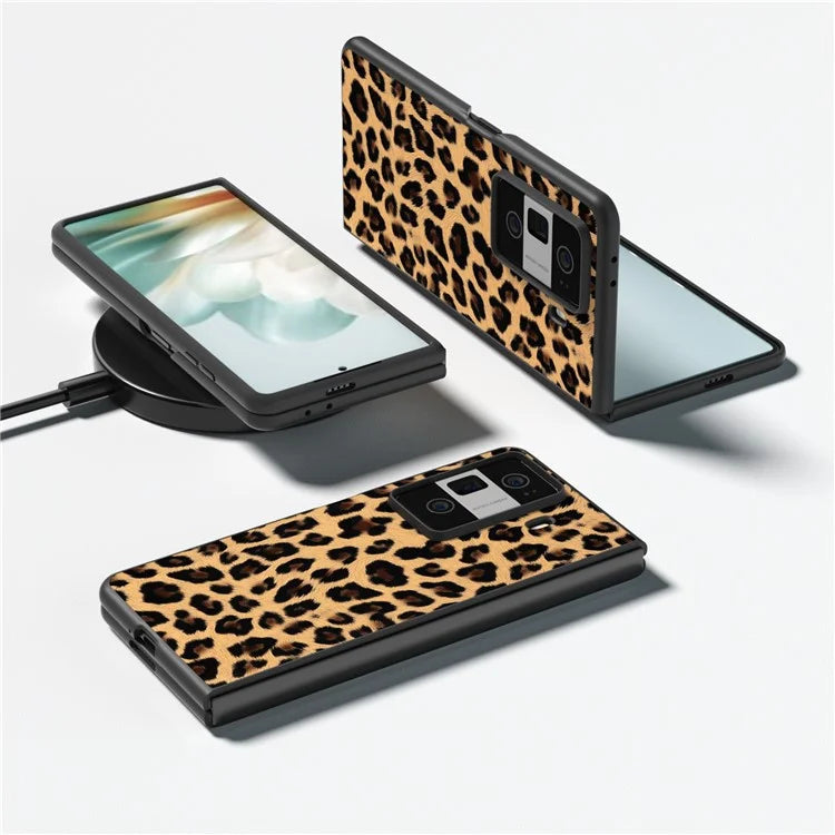 For Honor Magic Vs3 5G Case Leopard Pattern Leather Coated PC Phone Cover