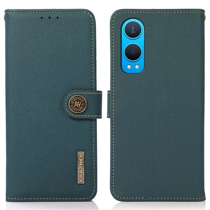 KHAZNEH For OnePlus Nord CE4 Lite 5G / Oppo K12x 5G (China) Phone Case Genuine Cow Leather Wallet Cover