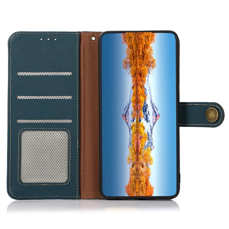 KHAZNEH For OnePlus Nord CE4 Lite 5G / Oppo K12x 5G (China) Phone Case Genuine Cow Leather Wallet Cover