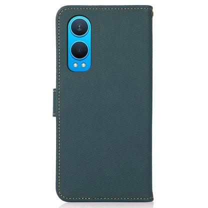 KHAZNEH For OnePlus Nord CE4 Lite 5G / Oppo K12x 5G (China) Phone Case Genuine Cow Leather Wallet Cover
