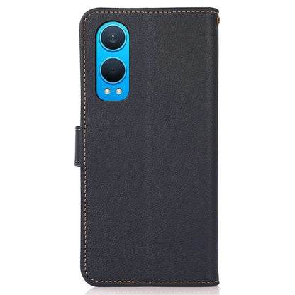 KHAZNEH For OnePlus Nord CE4 Lite 5G / Oppo K12x 5G (China) Phone Case Genuine Cow Leather Wallet Cover