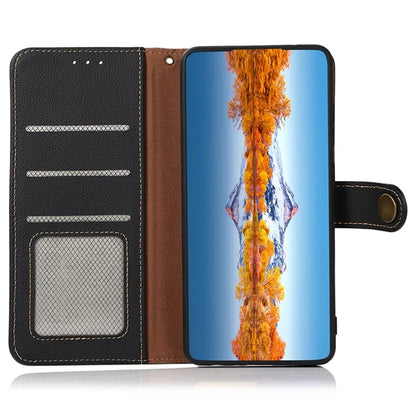 KHAZNEH For OnePlus Nord CE4 Lite 5G / Oppo K12x 5G (China) Phone Case Genuine Cow Leather Wallet Cover