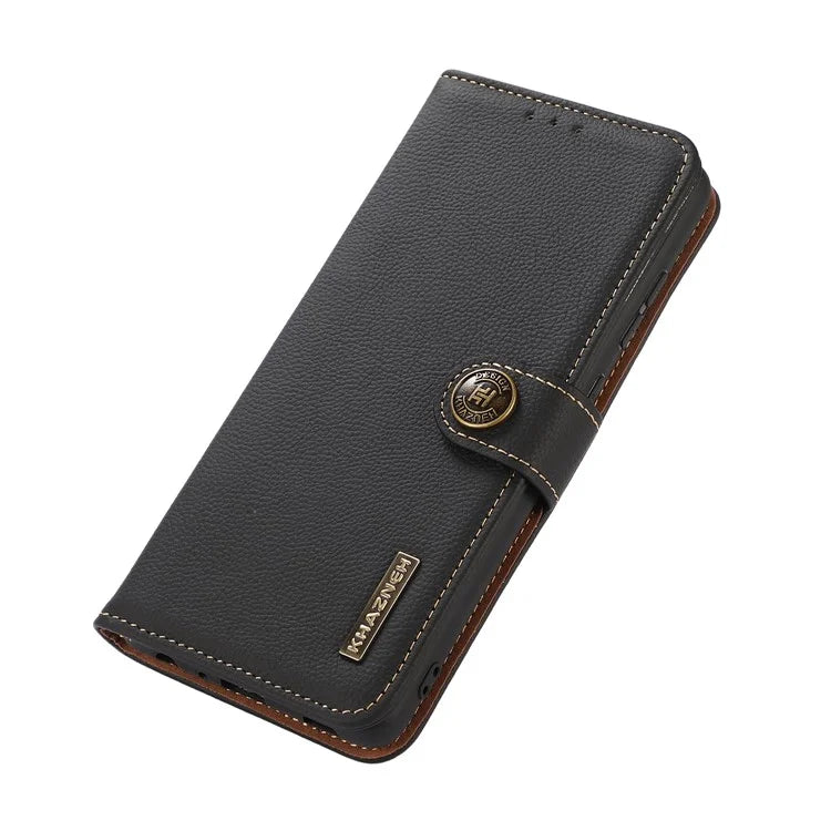 KHAZNEH For OnePlus Nord CE4 Lite 5G / Oppo K12x 5G (China) Phone Case Genuine Cow Leather Wallet Cover