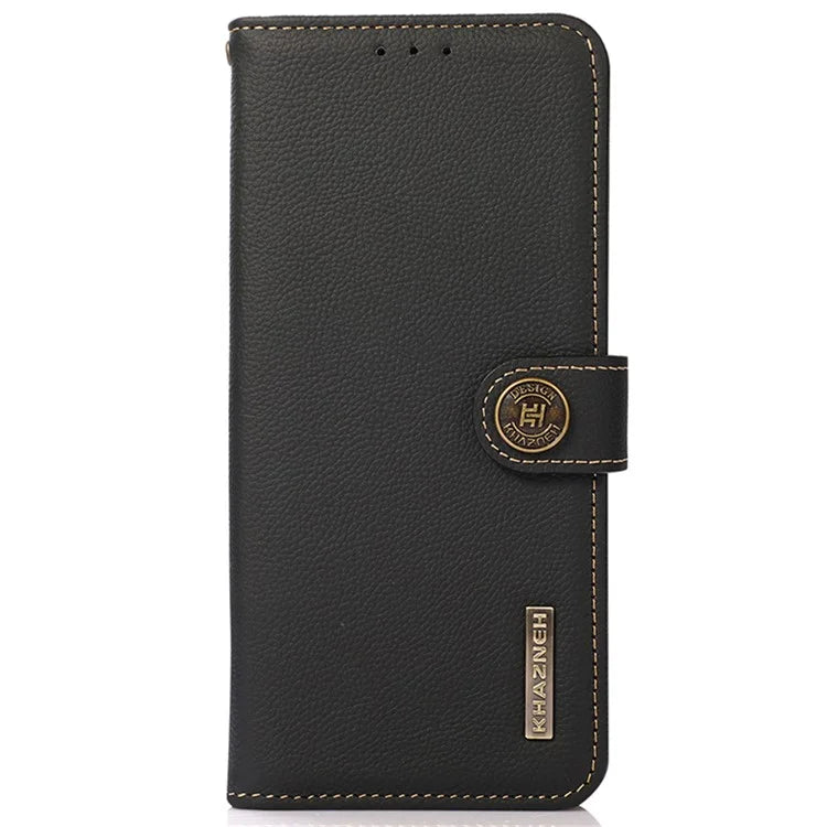 KHAZNEH For OnePlus Nord CE4 Lite 5G / Oppo K12x 5G (China) Phone Case Genuine Cow Leather Wallet Cover