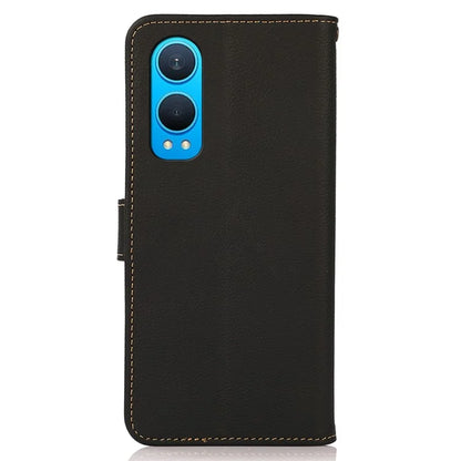 KHAZNEH For OnePlus Nord CE4 Lite 5G / Oppo K12x 5G (China) Phone Case Genuine Cow Leather Wallet Cover
