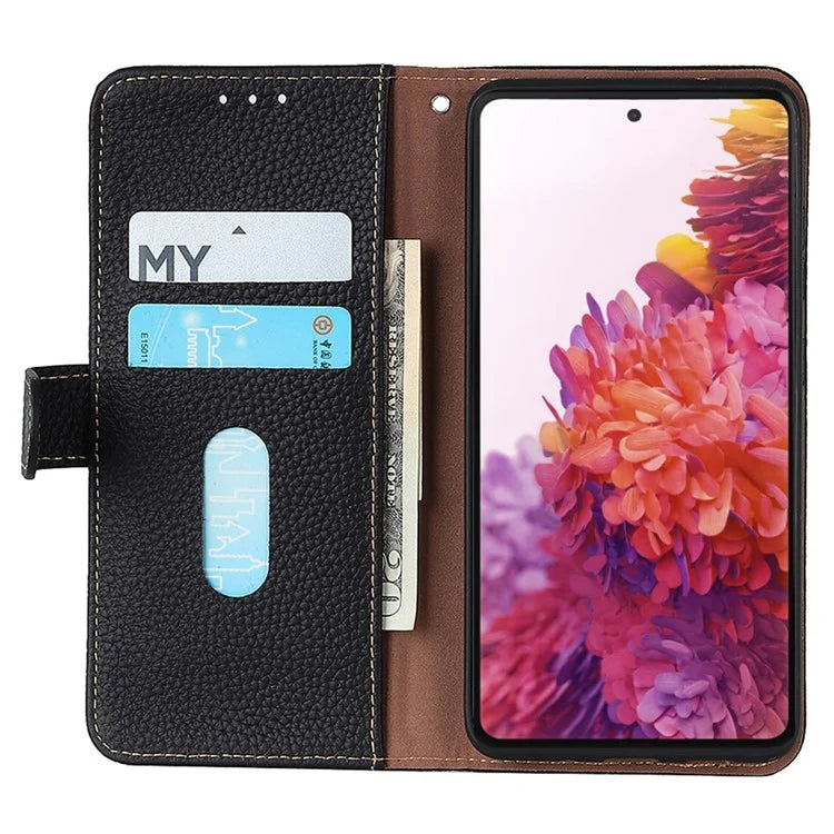 KHAZNEH For OnePlus Nord CE4 Lite 5G / Oppo K12x 5G (China) Phone Case Genuine Cow Leather Flip Cover