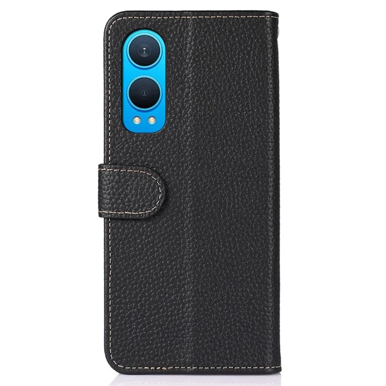 KHAZNEH For OnePlus Nord CE4 Lite 5G / Oppo K12x 5G (China) Phone Case Genuine Cow Leather Flip Cover