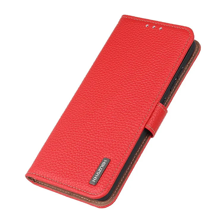 KHAZNEH For OnePlus Nord CE4 Lite 5G / Oppo K12x 5G (China) Phone Case Genuine Cow Leather Flip Cover